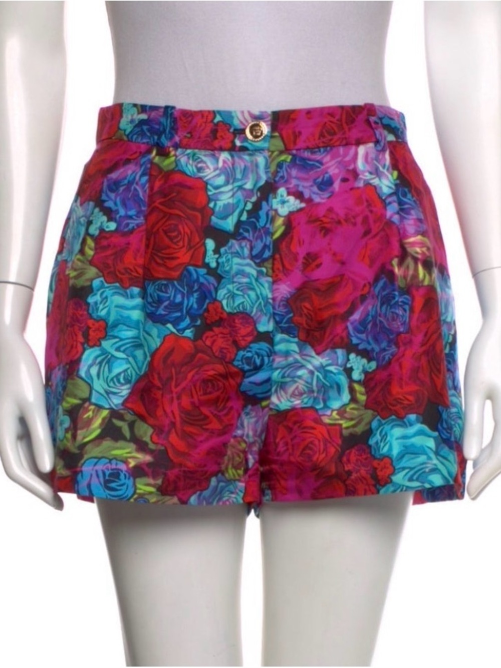 VERSACE COLLECTION Floral Silk Shorts